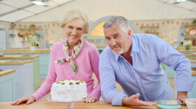 Judges Mary Berry and Paul Hollywood with frosted walnut cake. Watch as they take up the reins to revisit the signature, technical and show-stopper challenges that they set the bakers over the course of the series, and show us what they would have done had the roles been reversed in the tent.