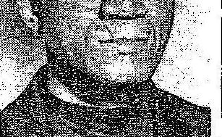 A newspaper photo of the Rev. Jesse Routté after his "turban trick" in Alabama.