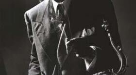 A photograph of James Moody taken by another noted artist, photographer Herman Leonard. 