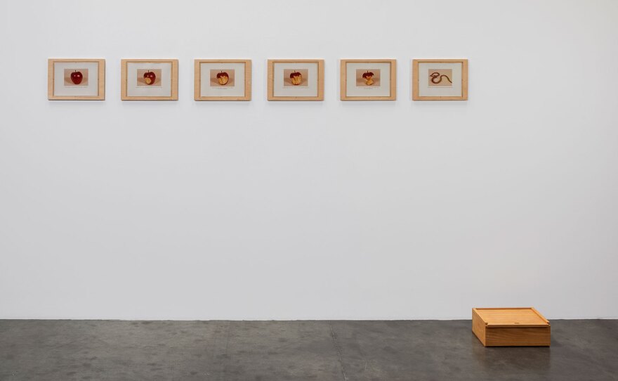 Celia Álvarez Muñoz's "Ave Maria Purísima, Enlightenment #8" is a 1983 work on view at MCASD La Jolla, shown in an undated photo.