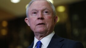 Sen. Jeff Sessions, R-Ala. speaks to media at Trump Tower in New York, Nov. 17, 2016. 
