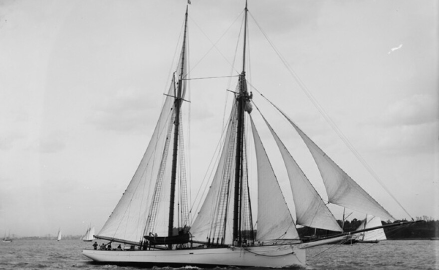 Arthur Curtiss James' schooner Coronet under sail in 1894.