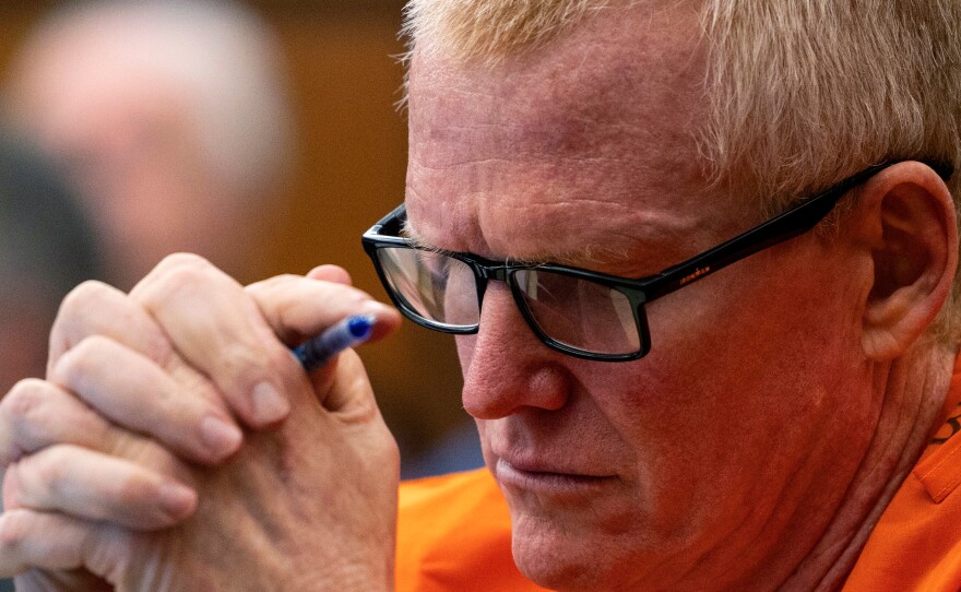 Alex Murdaugh listens to a hearing on his bid for a retrial, on Jan. 16, 2024, at the Richland County Judicial Center in Columbia, S.C. The disgraced former attorney was convicted of killing his wife, Maggie, and younger son, Paul, in June 2021.