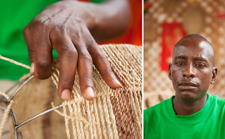 Apollo Omondi Omware couldn't find a white-collar job, so he created his own business, weaving baskets and training others to weave as well.