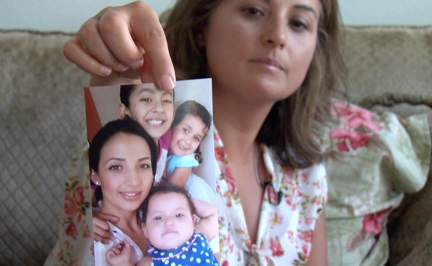 Maria Solis Jasso is pictured with her three daughters, Aug. 21, 2017. 