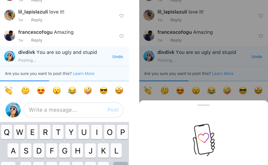 Over the summer, Instagram started rolling out a new feature that notifies people if the comment they are about to post may be considered mean-spirited.
