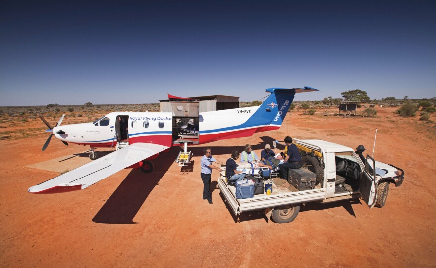 Emergency aeromedical images from outback South Australia.