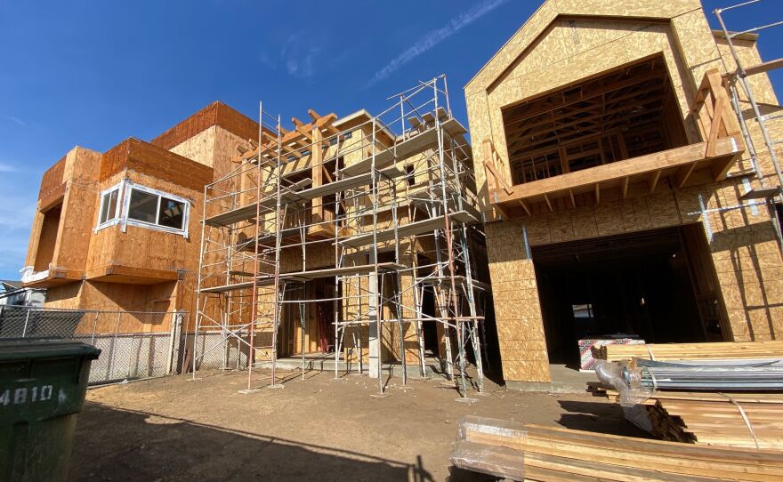 High housing costs in Milpitas, in Northern California, have made it difficult for educators to live near where they work. The median home price in Milpitas is $1.3 million, according to Realtor.com. Here, a house is under construction in Culver City, in Southern California, in 2020.