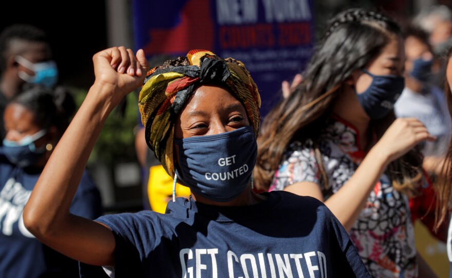 Dancers perform during a promotional event for the U.S. census in New York City's Times Square in September 2020.