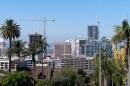 A sunny sky shines over downtown San Diego on July 25, 2020.