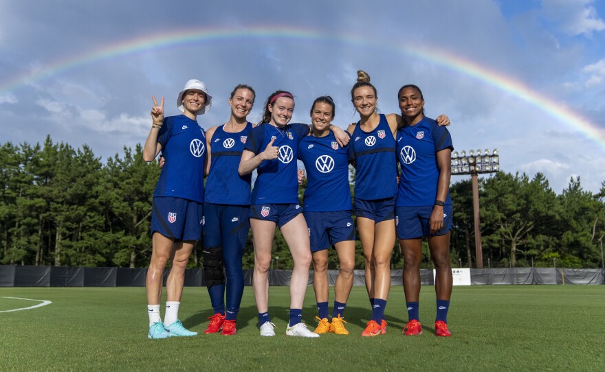 Members of the U.S. women's soccer team during a training session this month in Miyazaki, Japan.