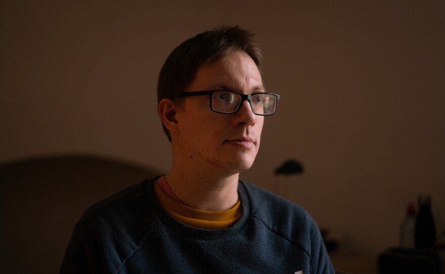 Classical composer Oleksii Shmurak was born in Russia to a Russian mother and a Ukrainian father. He fled Kyiv and is now living in Lviv with a fellow composer.