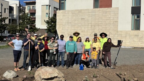 Volunteers came together on Dec. 6, 2025 for a planting day near the trolley line in Lemon Grove.