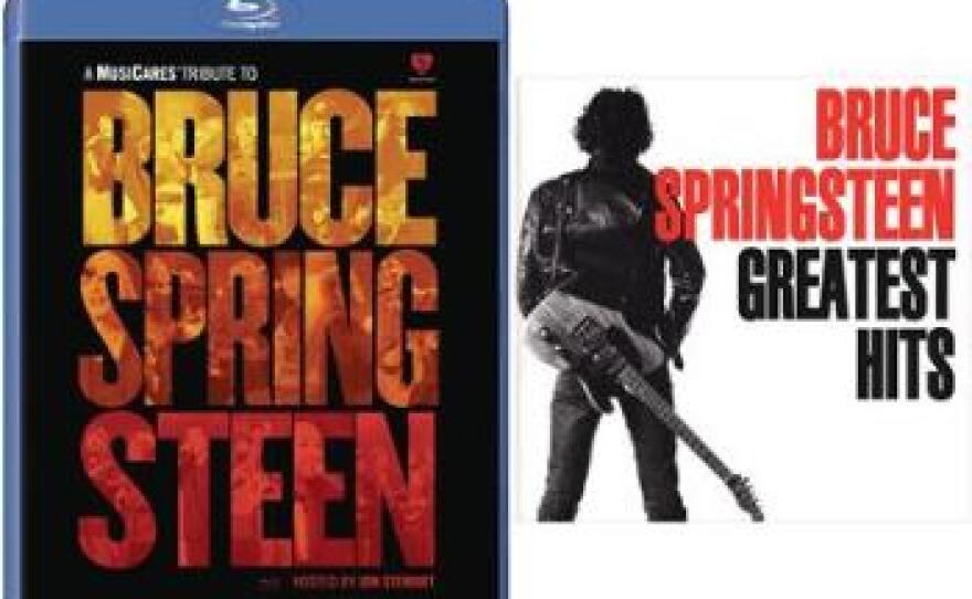 Give at the $168 level during our Membership Campaign and receive the "Tribute To Bruce Springsteen" Combo which includes a "Bruce Springsteen's Greatest Hits" CD and "MusiCares Tribute To Bruce Springsteen" Blu-ray or DVD! This gift also includes enrollment in the myKPBS Savers Club plus additional online access to more than 130,000 merchant offers and printable coupons, as well as a KPBS License Plate Frame (if you're a new member). The CD only is available at $72, the DVD or Blu-ray only is at $96.