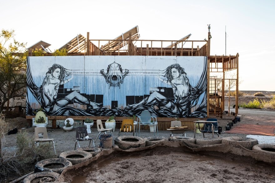 An artwork at East Jesus in Slab City, March 28, 2015. 