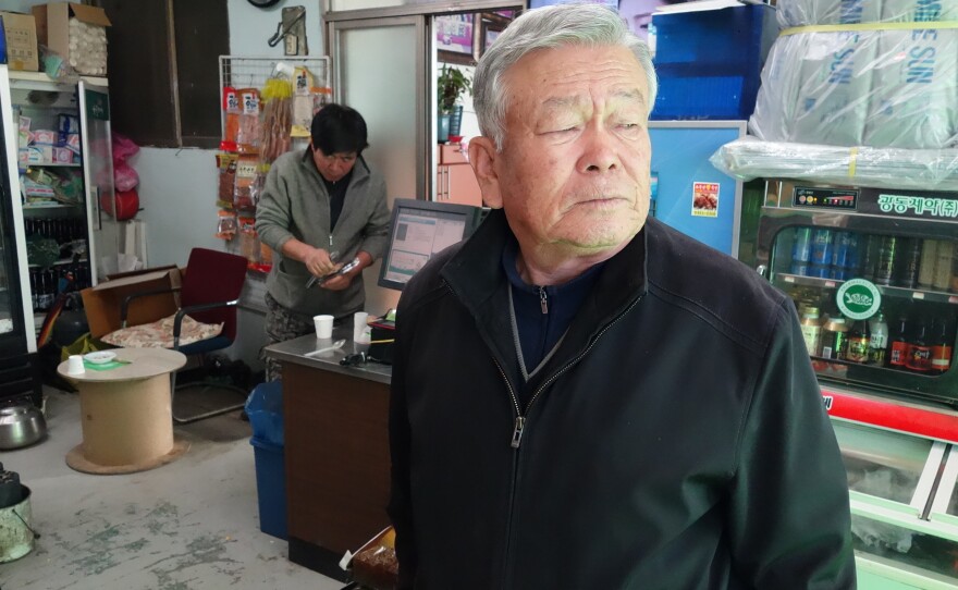 Nam Tae-woo, 83, is a South Korean villager in Paju, inside the demilitarized zone. He says he has been hearing the South Korean loudspeaker broadcasts late at night.