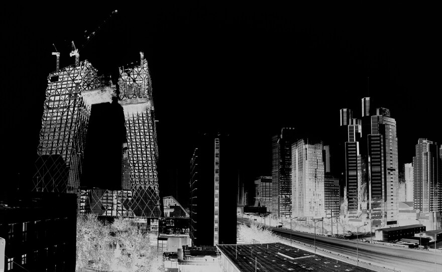 Shi Guorui, "New CCTV 2007." Camera obscura gelatin silver print.