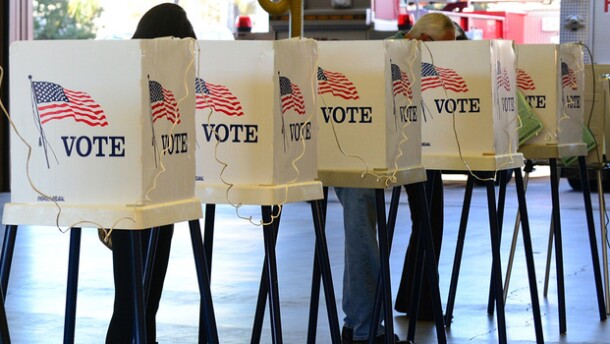 Citizens vote in Los Angeles County on Nov. 6, 2012.