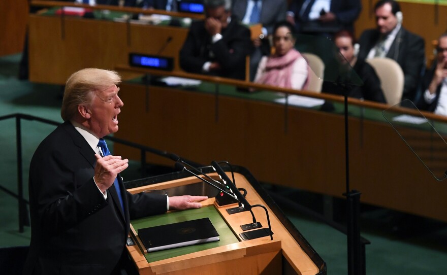 President Trump applauded the U.N. Security Council for its recent votes to impose tough economic sanctions on North Korea, during an address to the U.N. General Assembly on Tuesday.