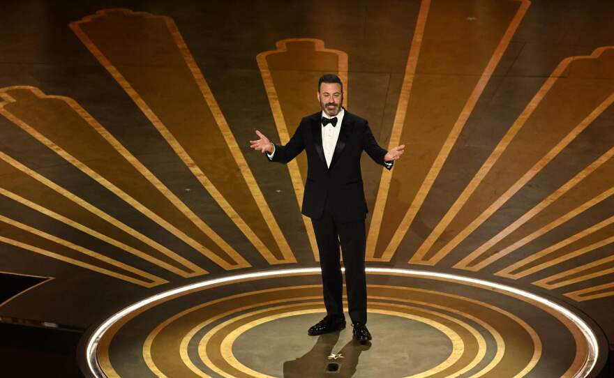Host Jimmy Kimmel onstage during the 95th Annual Academy Awards.