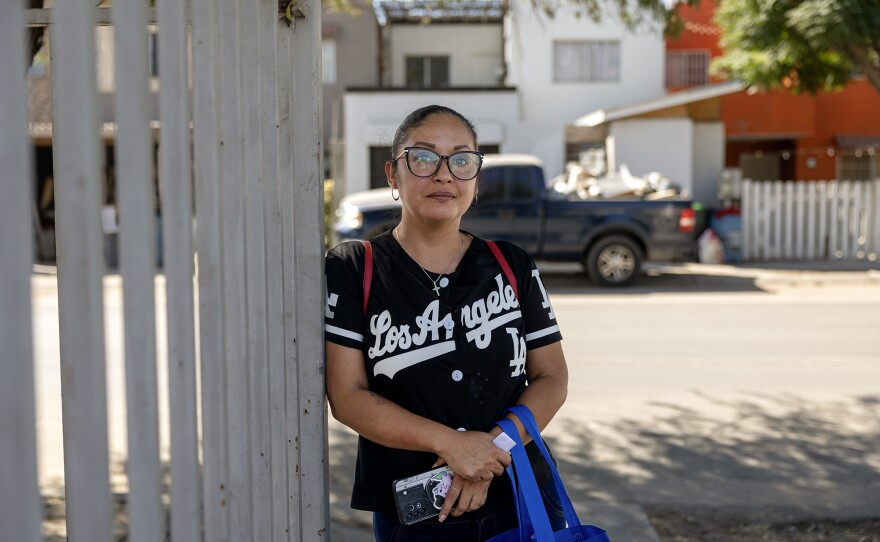 Gloria Romero in the San Pablo community of Tecate, Baja California, Mexico, on Oct. 19, 2023. Romero states that her children became dizzy and faint after a gas leak from the nearby Recicladora Temarry de Mexico in March of 2023.