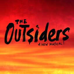 orange and yellow background with bold black letters The Outsiders
