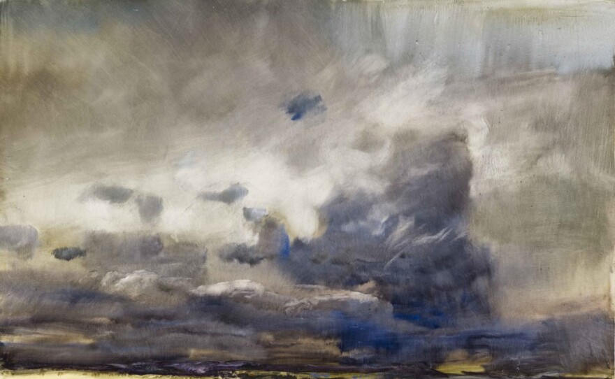 "Storm Over The Grampians," 2015 oil on board by James-Morrison