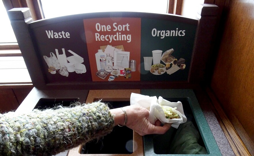 The compost/recycle system at Plymouth Congregational Church in Minneapolis, Minn. According to Creation Justice Ministries, it's just one example of the various projects churches have implemented to reduce waste.