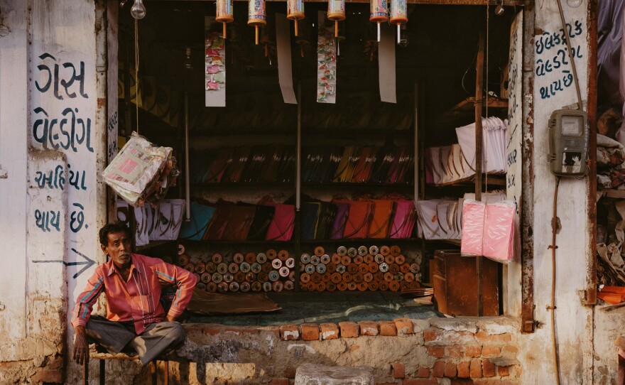 Kite shops spring up in the weeks before the festival.