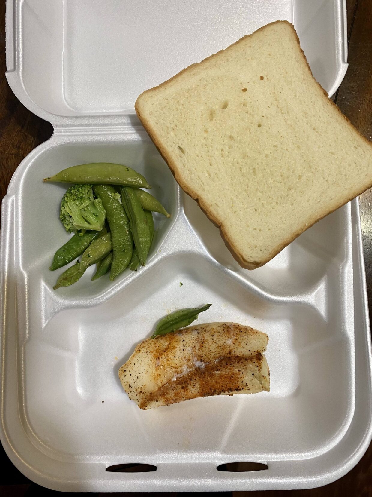 A meal provided to a resident at the Veterans Village of San Diego campus in January 2022.