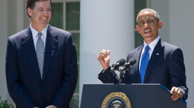 James Comey in the White House Rose Garden as President Obama nominates him for the top FBI post on June 21.