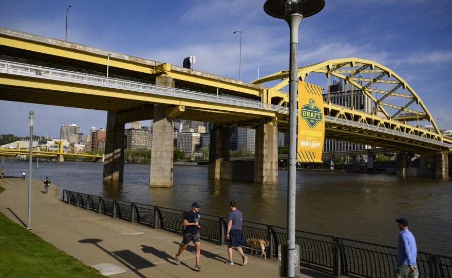 The North Shore of the Allegheny River outside Acrisure Stadium on Tuesday, in Pittsburgh.