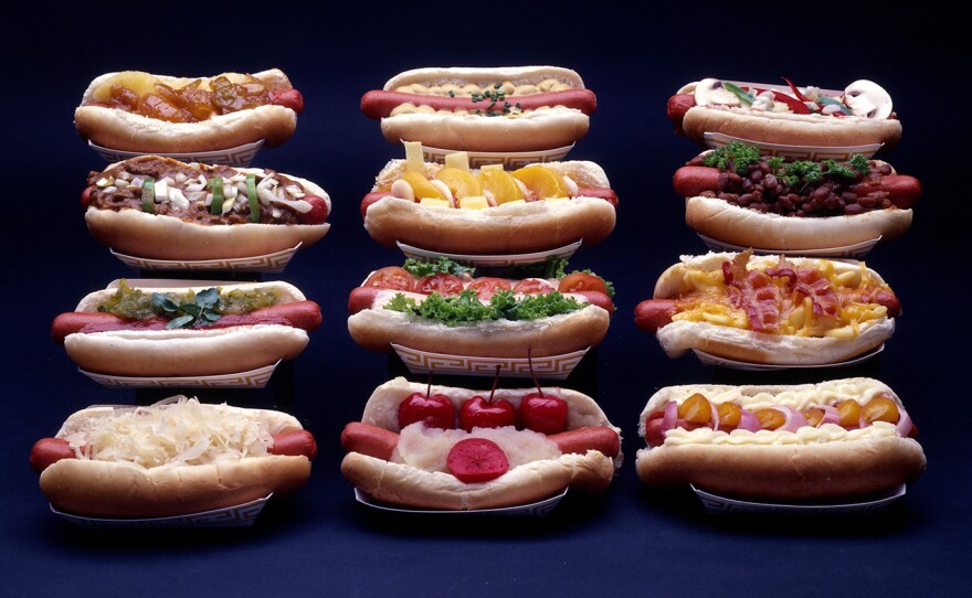 Neal Slavin, Frankfurters in Full Dress, 1978, with the recipe: Neal Slavin: Nylen's Frankfurters in Full Dress.