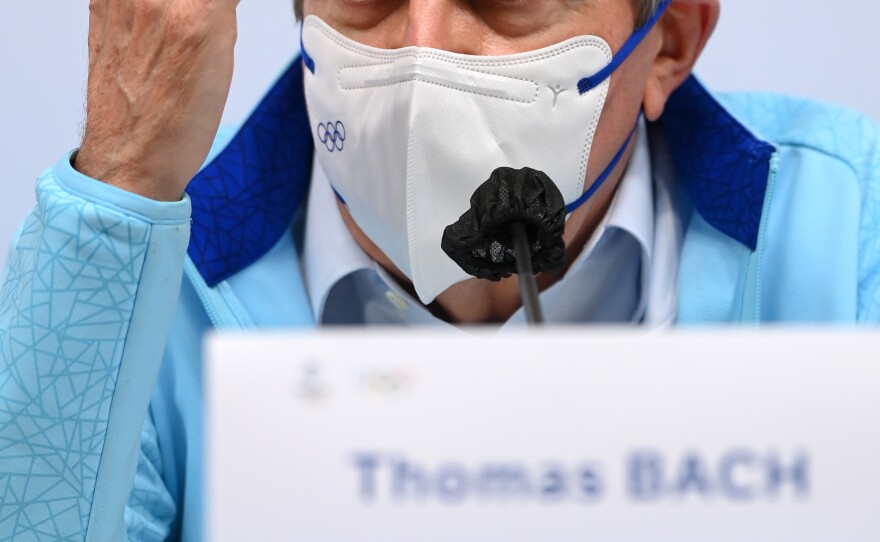 Thomas Bach, The International Olympic Committee President, speaks to the media during his closing press conference of the Games on February 18, 2022 in Beijing, China