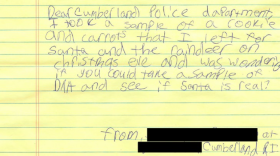 A young girl's note to the police department asked to test for evidence of Santa.