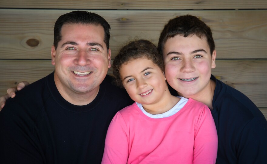 Somerfeld with his two children.