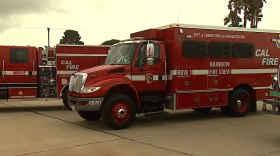 A Cal Fire truck is pictured at the Cal Fire Air Attack Base in Ramona, May 7, 2015.
