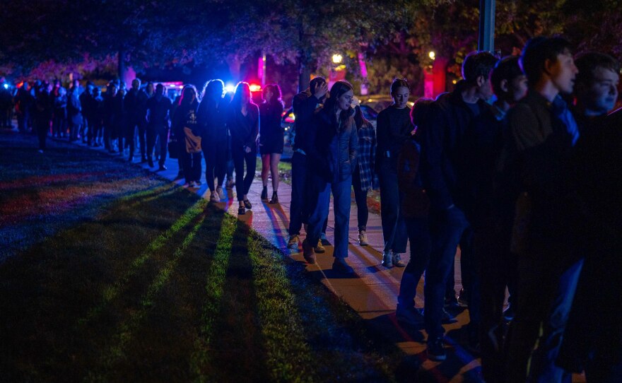 People lined up around the block to attend the vigil that was held at the synagogue of the Adas Israel Congregation in Cleveland Park.