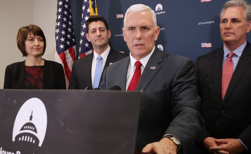 Vice President-elect Mike Pence joined Republican leaders on Wednesday for a news conference. He reinforced Trump's message in undermining confidence in the intelligence community.
