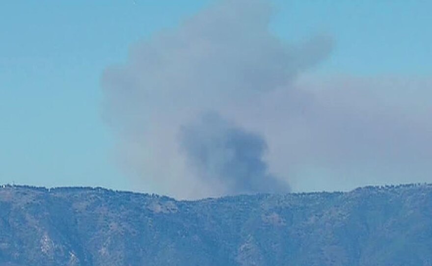 A wildfire scorches across the Palomar Mountain area, July 24, 2015.