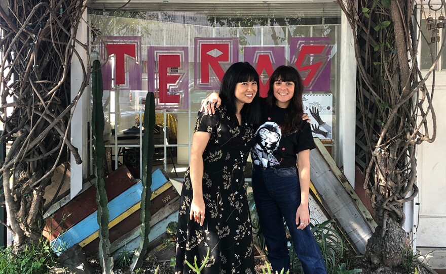 Alejandra Frank and Carmela Prudencio of Teros Gallery are pictured on Feb. 8, 2020.