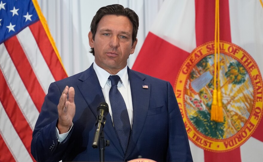 Florida Gov. Ron DeSantis, seen here on Aug. 12, 2025, said he plans to sign into law new proof-of-citizenship requirements for voter registration.
