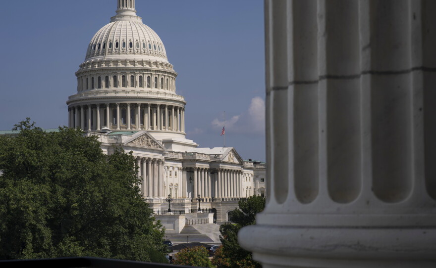 The U.S. Capitol is seen from the Cannon House Office Building on July 22.