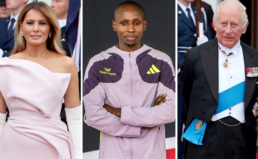 From left: A first lady, a first-place runner and a third King Charles.