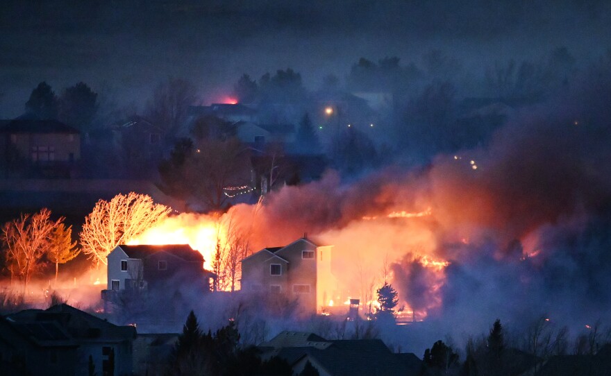 Dec. 30: Broomfield, Co. — The Marshall Fire continues to burn out of control.