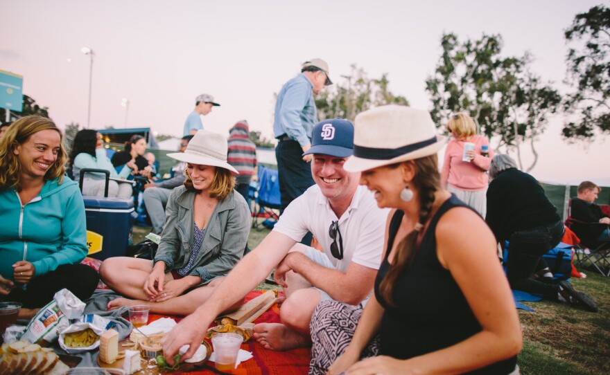 People have a picnic at San Diego Symphony's Bayside Summer Nights in 2017. 