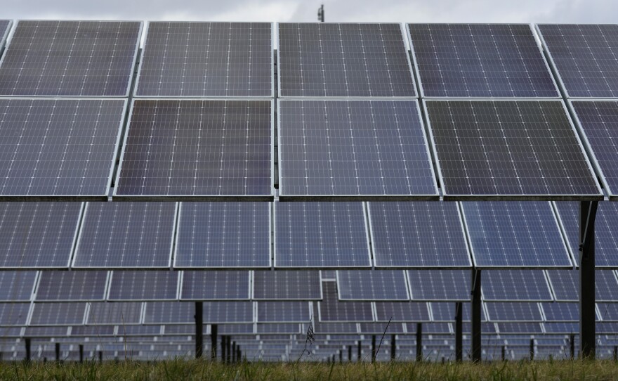 Solar panels in Detroit on Nov. 16, 2022.