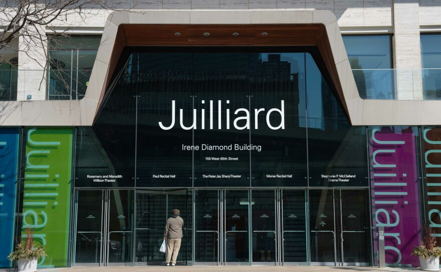 The exterior of the Juilliard School in Midtown Manhattan.