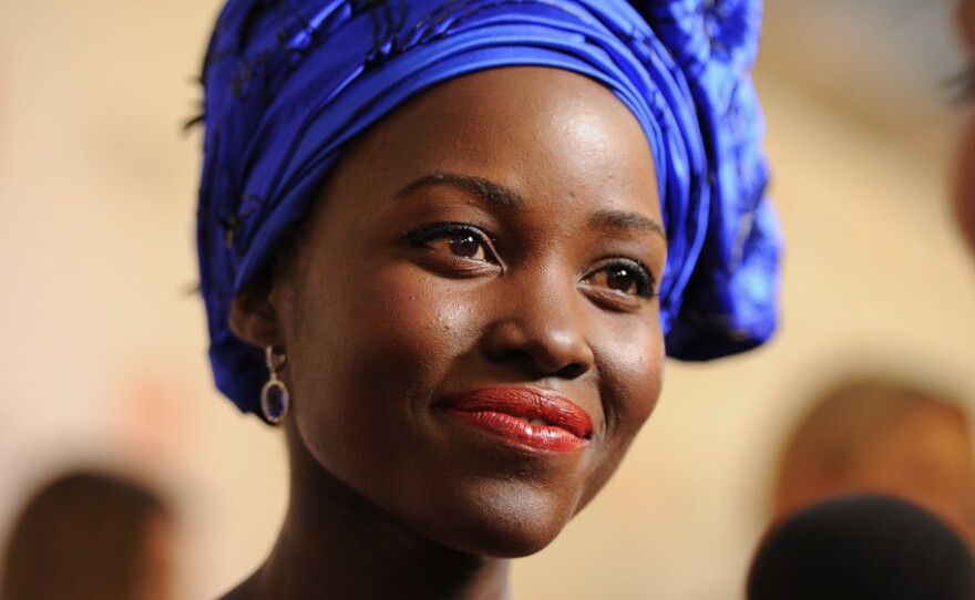 Lupita Nyong'o in her Nigerian-style head tie.