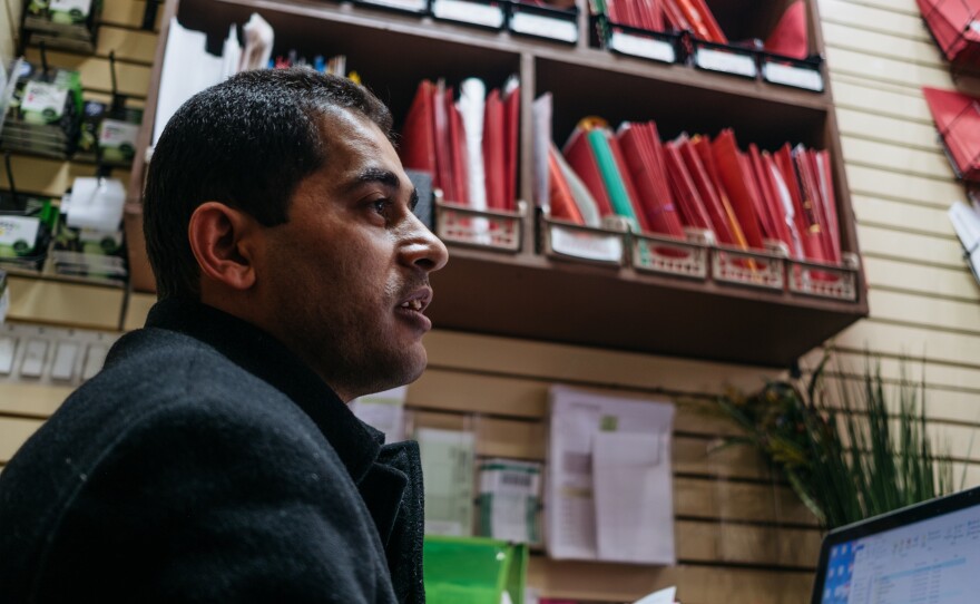 Folders full of immigration paperwork line the shelves of Faisal Alhashadi's office in New York City. An immigration specialist who works in the Bronx, Alhashadi has been advocating on behalf of Yemeni nationals visiting and living in the U.S.